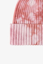 Misty Rose Tie-Dye Ribbed Cuffed Beanie Winter Accessories