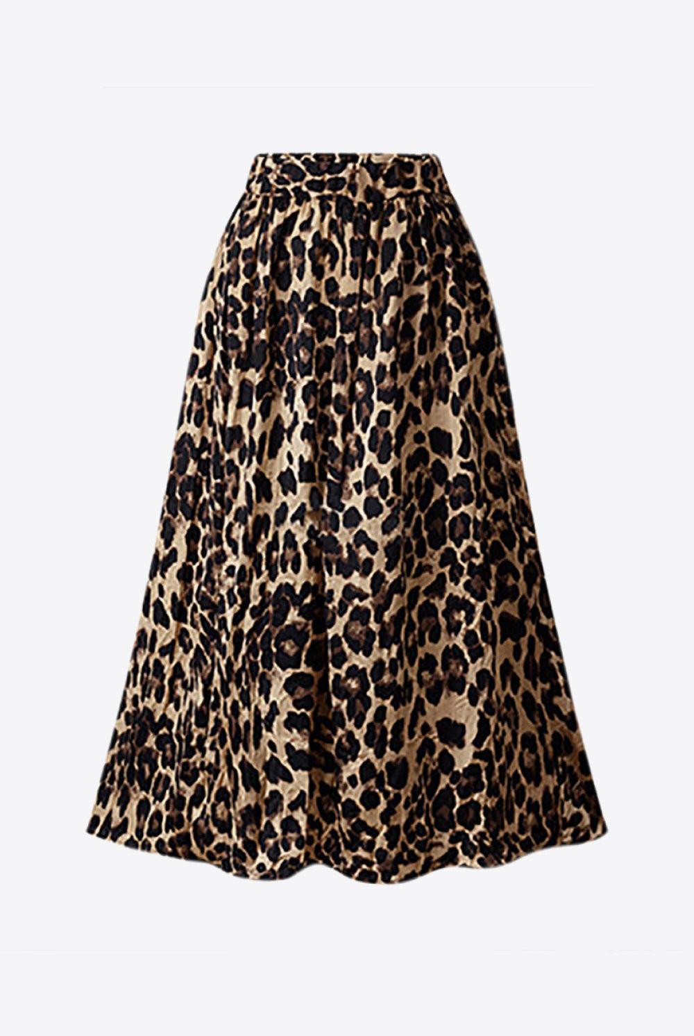 White Smoke Plus Size Leopard Print Midi Skirt Plus Size Clothes