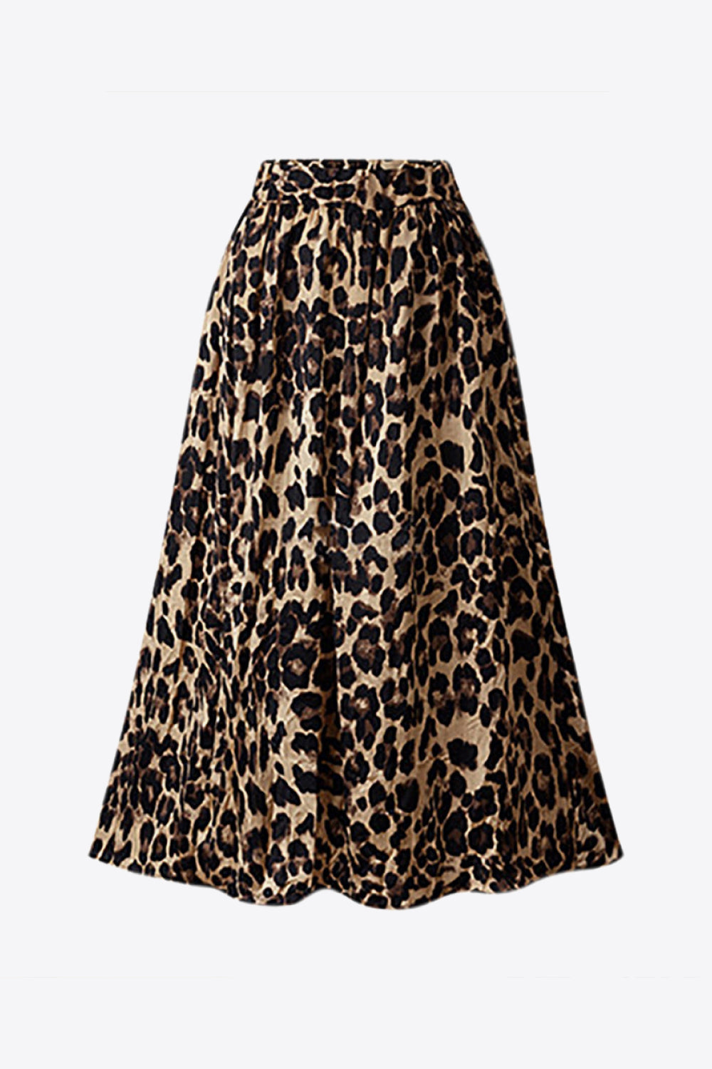 White Smoke Plus Size Leopard Print Midi Skirt Plus Size Clothes