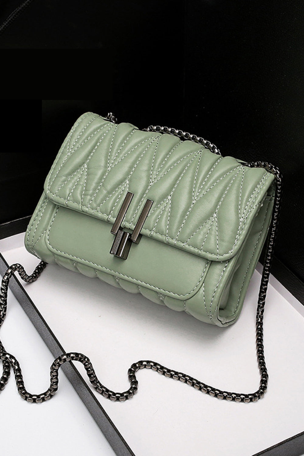 Dark Sea Green Adored PU Leather Crossbody Bag Handbags