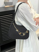 Black Butterfly Charm Polyester Shoulder Bag Handbags