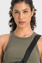 Rosy Brown Racerback Cropped Sports Tank activewear