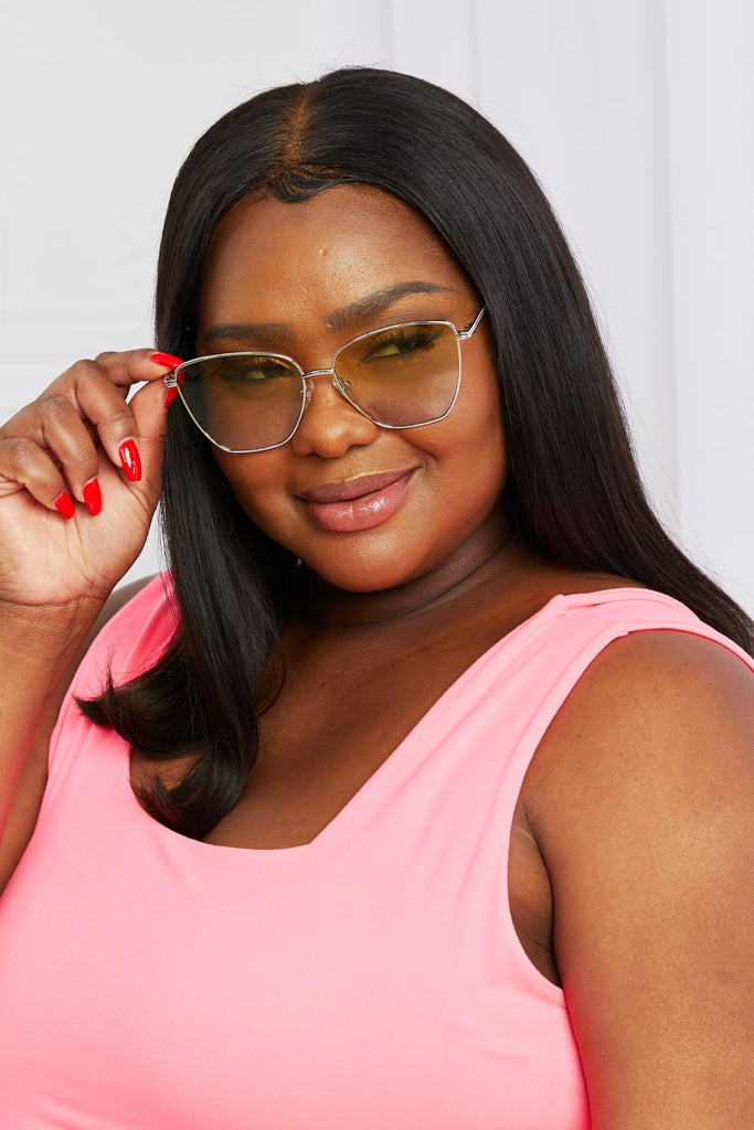 Pink Livin Metal Frame Full Rim Sunglasses Sunglasses