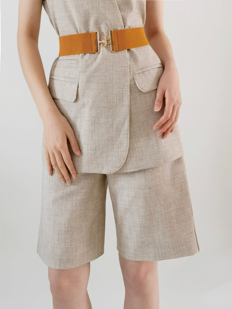 Gray Timeless Classic Elastic Wide Belt Belts