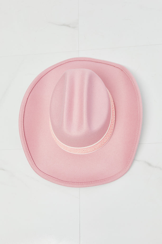 Light Gray Fame Western Cutie Cowboy Hat in Pink Hats
