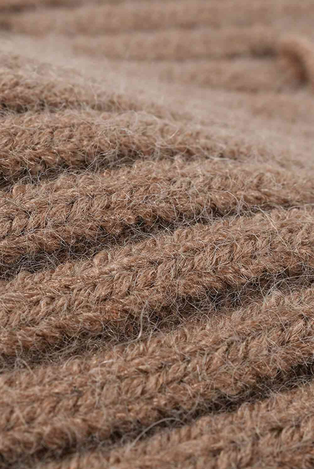Dim Gray Distressed Rib-Knit Beanie Winter Accessories