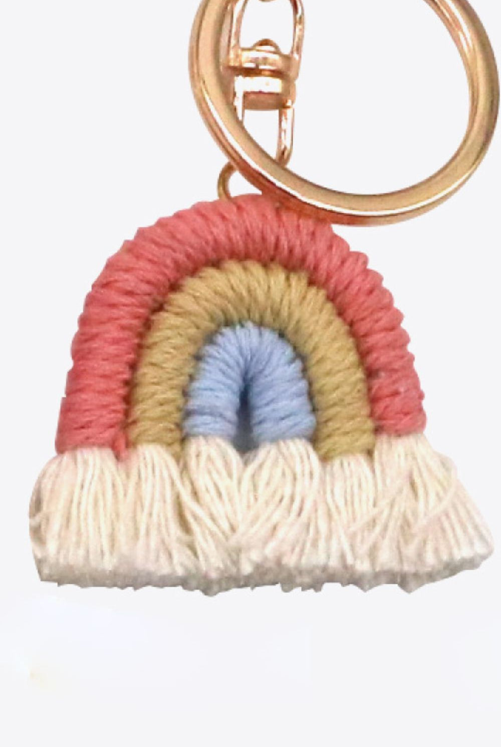 Rosy Brown Assorted 4-Pack Rainbow Fringe Keychain Key Chains