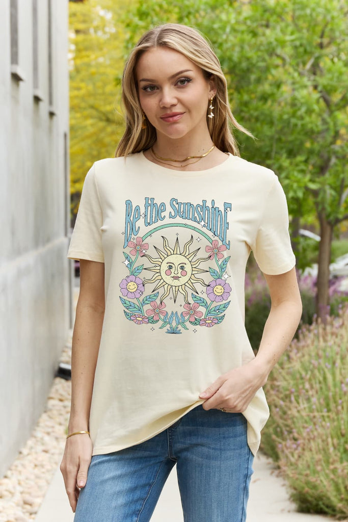Gray Simply Love Simply Love Full Size BE THE SUNSHINE Graphic Cotton Tee Graphic Tees