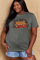 Dim Gray BOOK LOVER Graphic Cotton Tee Graphic Tees