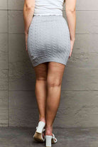 Dim Gray HIDDEN Cable-Knit Sweater Mini Skirt Skirts