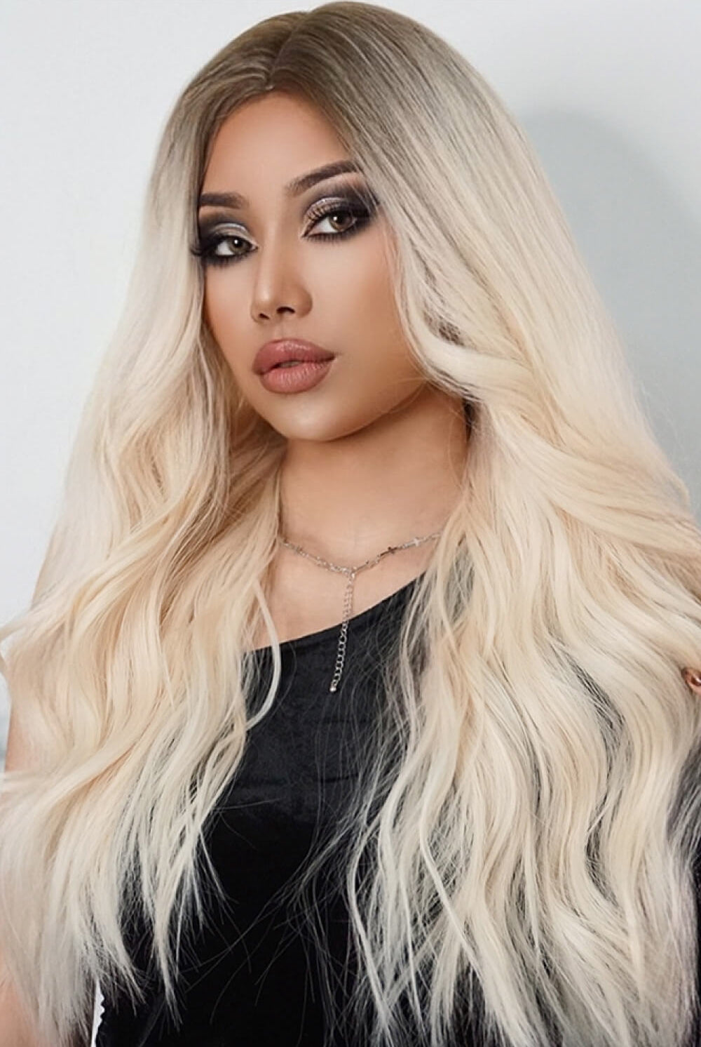 Gray DND Long Wave Synthetic Wigs 26'' Hair