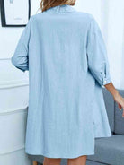 Light Blue Longline Shirt and Shorts Set Loungewear