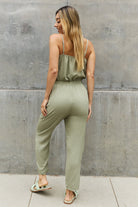 Dark Gray My Future Textured Woven Jumpsuit in Sage Jumpsuits & Rompers