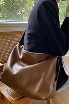 Dark Olive Green Wide Strap PU Leather Crossbody Bag Handbags