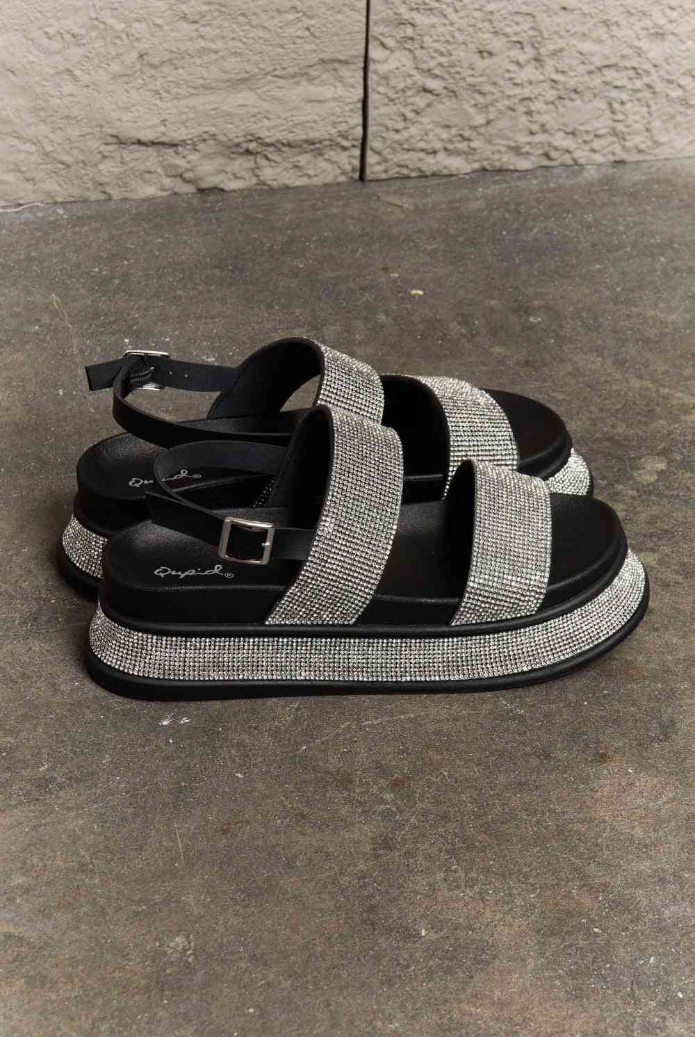 Dim Gray Glitz & Glam Platform Rhinestone Slingback Sandal Sandals