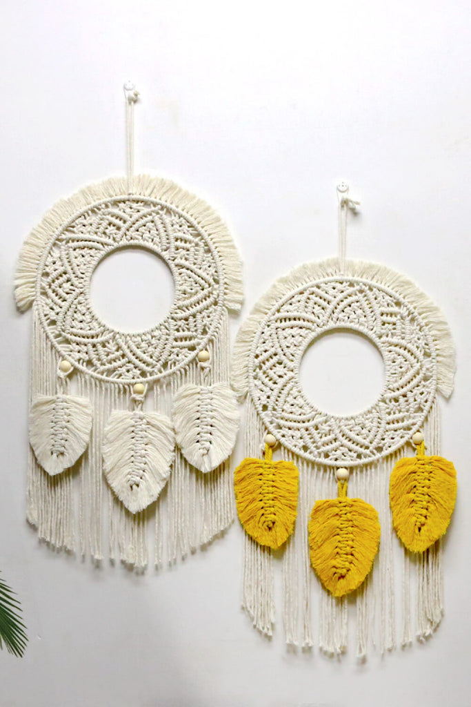 Light Gray All About The Vibe Hand-Woven Fringe Macrame Wall Hanging Home