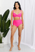 Light Gray Take A Dip Twist High-Rise Bikini in Pink Swimwear