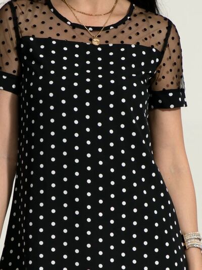 Black Polka Dot Short Sleeve Mini Dress Capsule