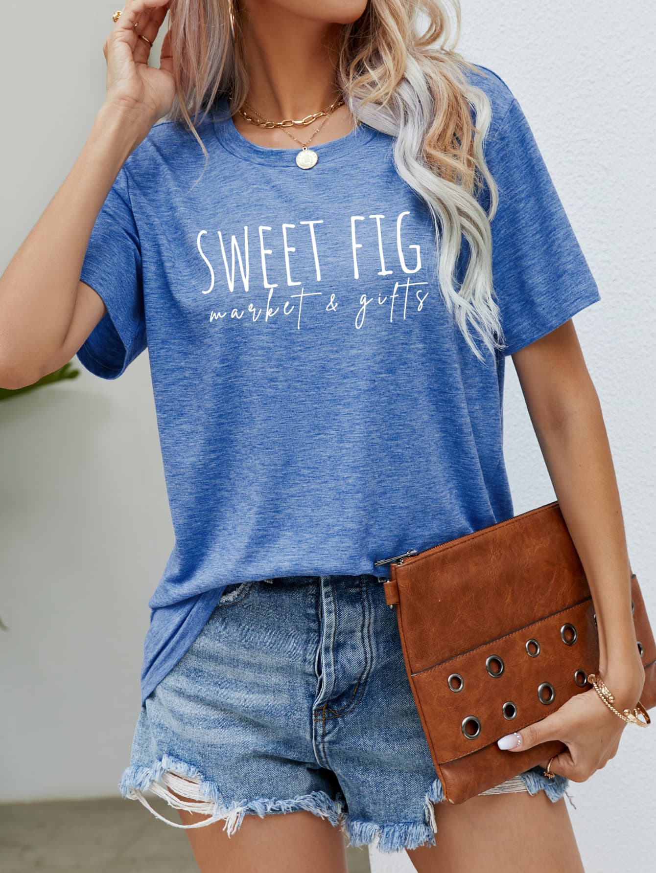 Dark Gray SWEET FIG MARKET & GIFTS Graphic Tee Tops
