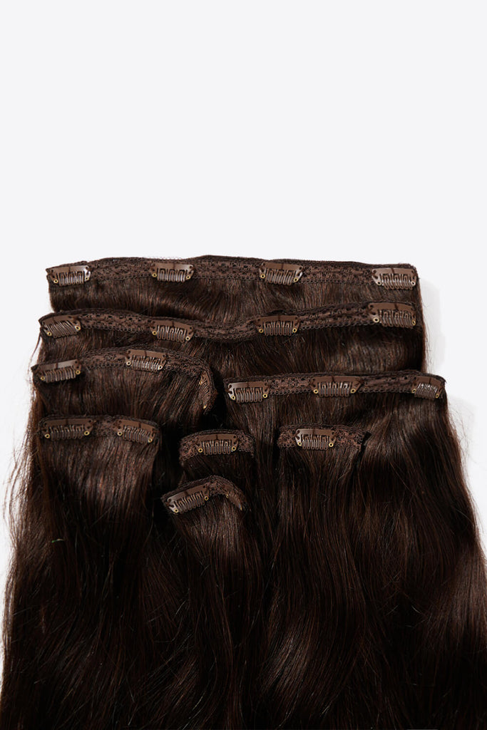 Black Leah 20" 140g  #4 Clip-in Hair Extensions Human Hair Hair