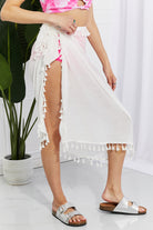 Light Gray Swim Relax and Refresh Tassel Wrap Cover-Up Cover Ups