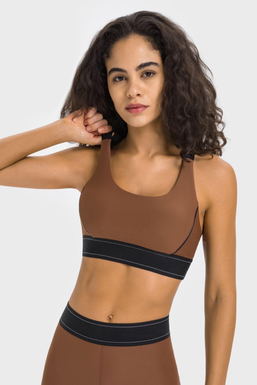 Dark Slate Gray Contrast Sports Bra activewear