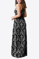 Black Empire Waist Sleeveless Dress with Pockets