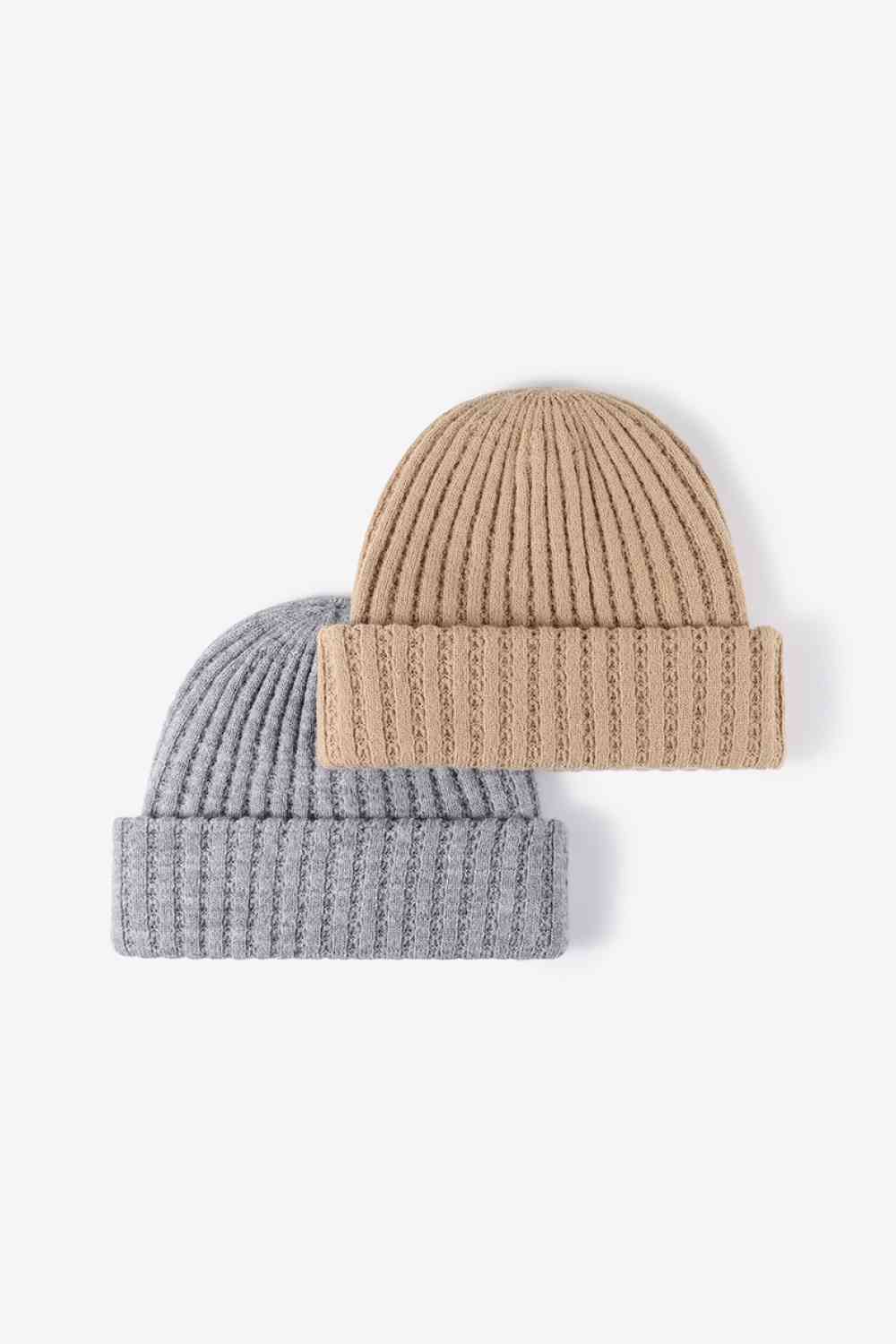 Beige Wide Rib Beanie Winter Accessories