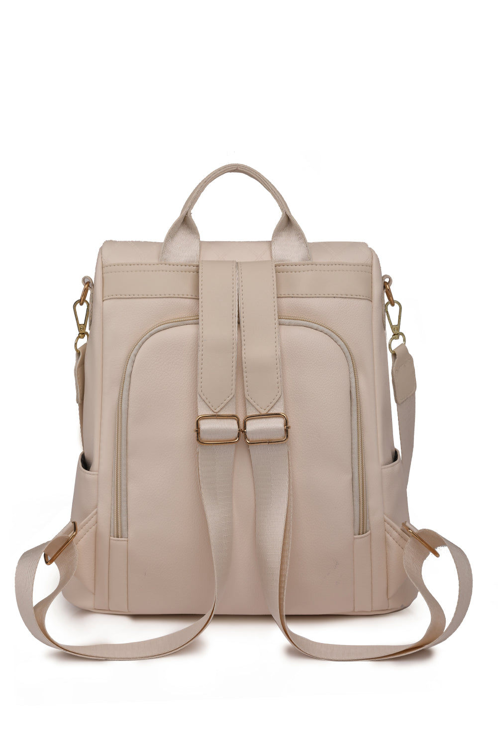 Rosy Brown Pum-Pum Zipper Backpack Clothing