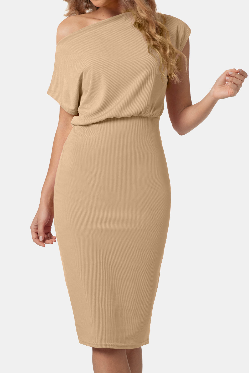 Sienna Embrace Elegance Boat Neck Short Sleeve Knee-Length Dress Knee Length Dresses