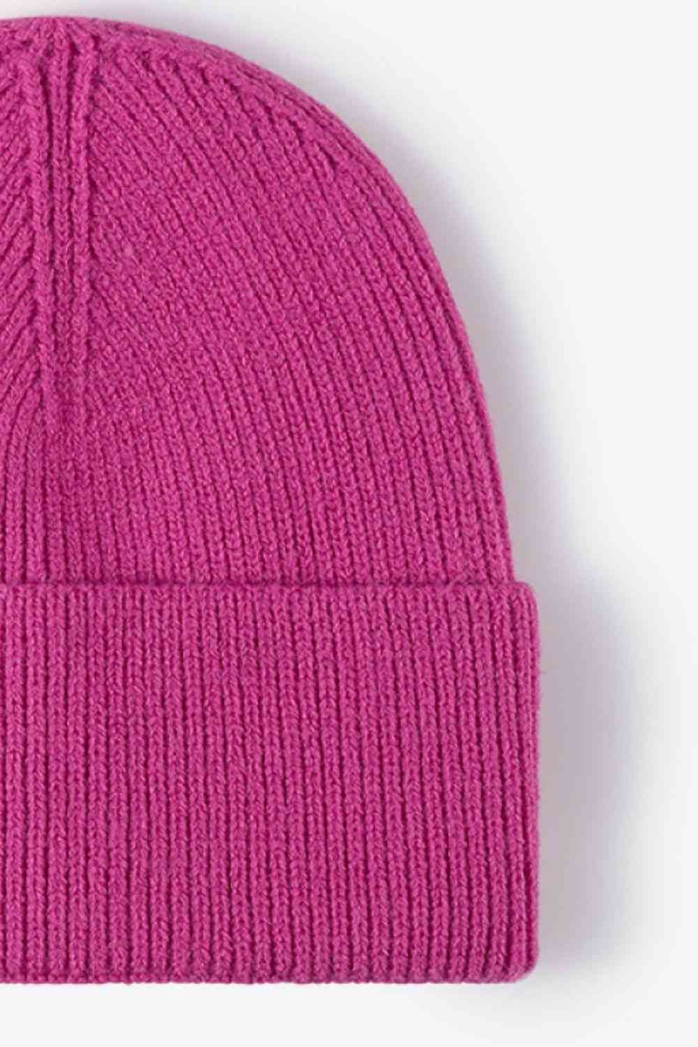 Maroon Warm In Chilly Days Knit Beanie Winter Accessories
