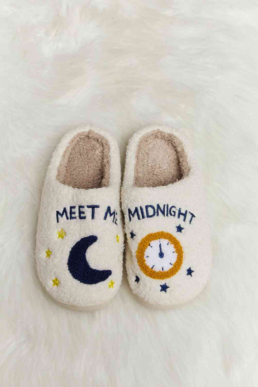 Light Gray Melody Printed Plush Slide Slippers Gifts