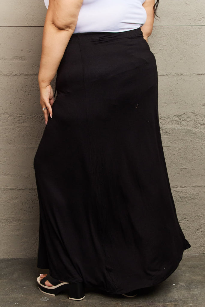 Dark Gray Culture Code For The Day Full Size Flare Maxi Skirt in Black Clothing