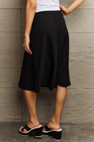 Dark Slate Gray Ninexis Wide Waistband Knee Length Skirt Clothing