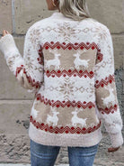 Dark Gray Reindeer & Snowflake Round Neck Sweater Gifts