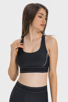 Dark Slate Gray Contrast Sports Bra activewear