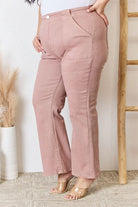 Gray RISEN Full Size High Rise Ankle Flare Jeans Valentine's Day