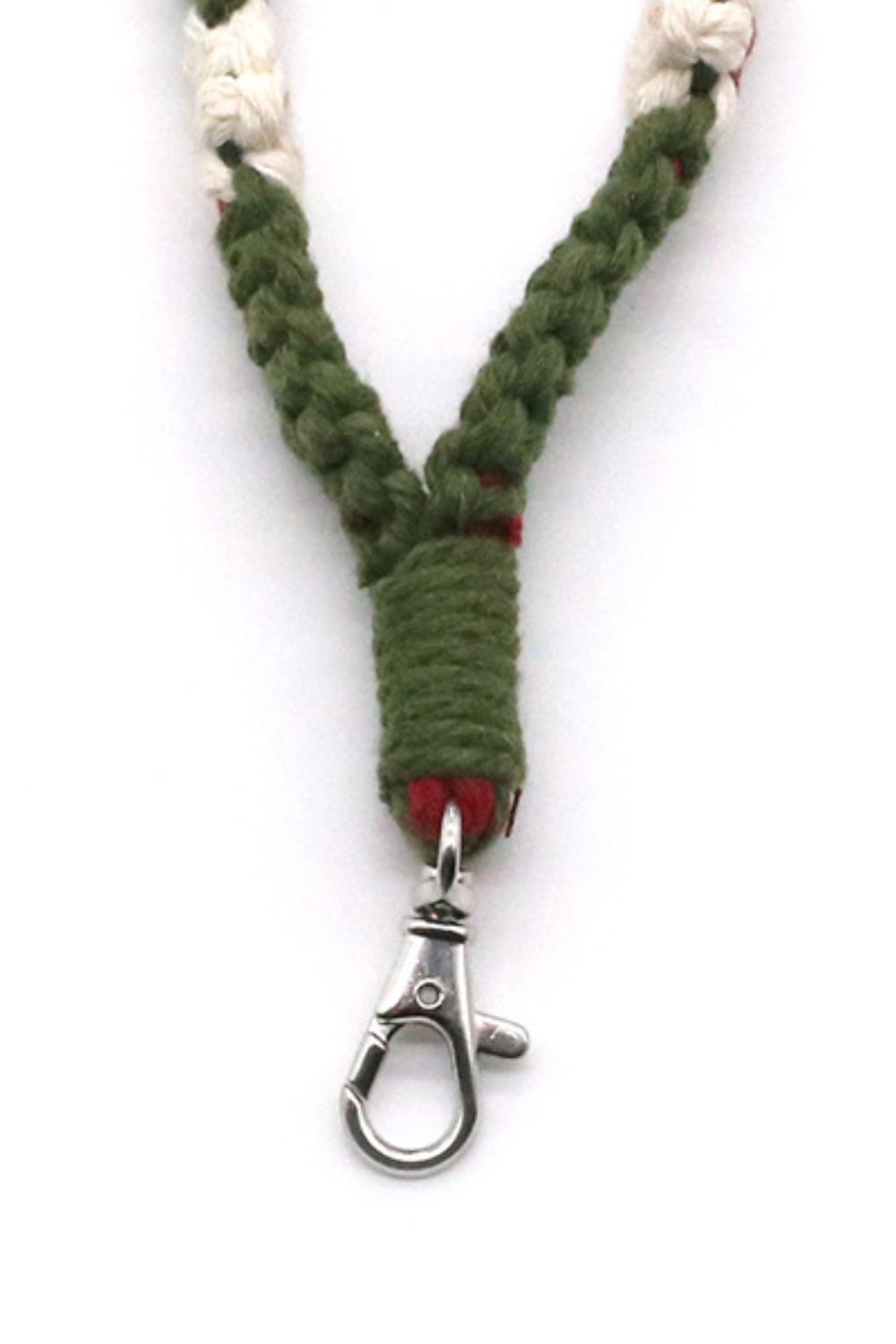 Dark Olive Green Assorted 4-Pack Hand-Woven Flower Macrame Wristlet Keychain Key Chains