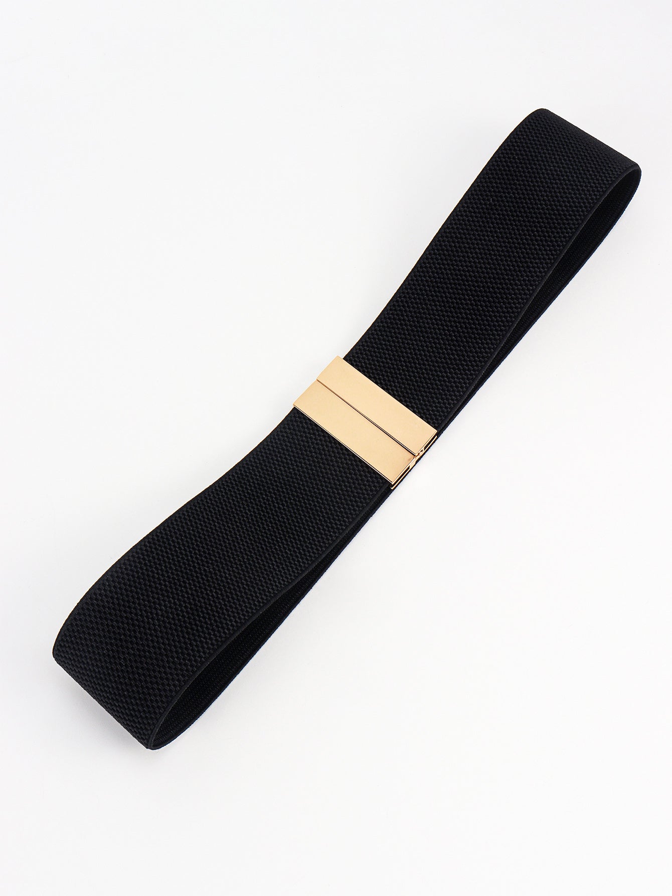 Black A World Full Of Trends Alloy Buckle Elastic Belt Belts