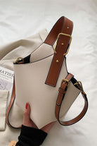 Gray Fashion PU Leather Bucket Bag Handbags