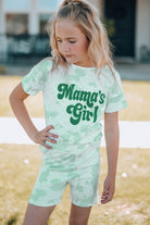 Gray Girls Printed Letter Graphic Lounge Set