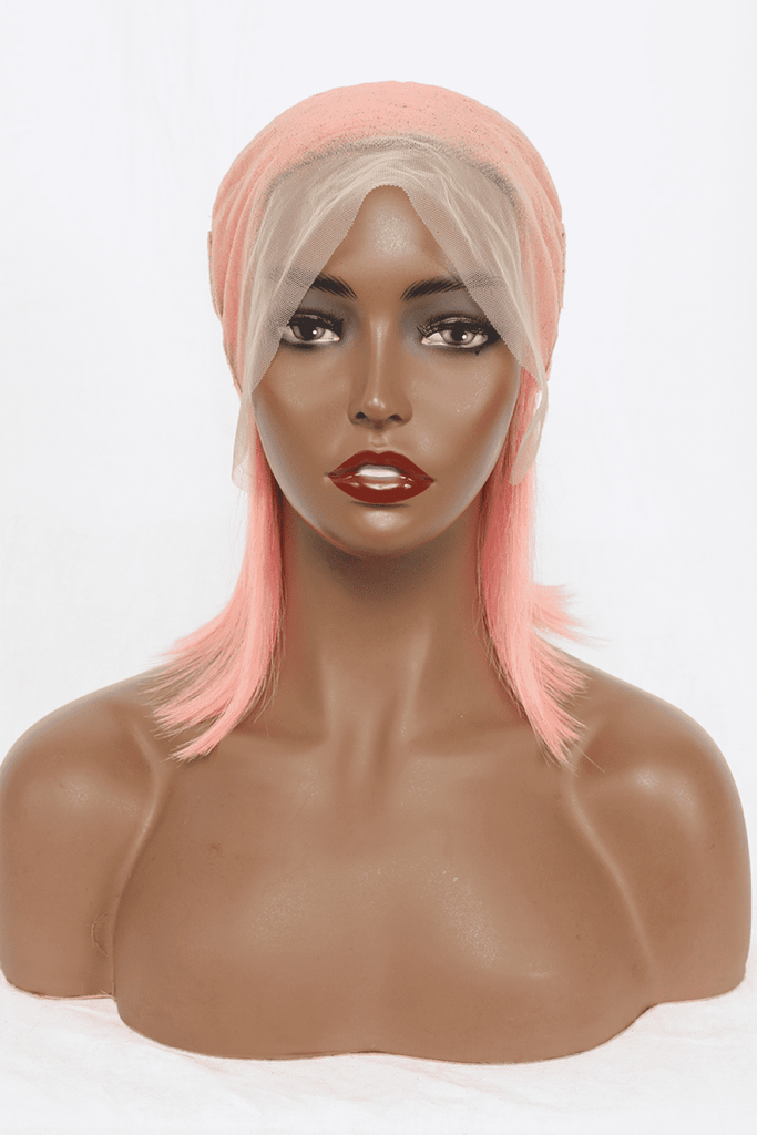 Sienna New Vibes 12" 165g Lace Front Wigs Human Hair in Rose Pink 150% Density- Pink Wigs