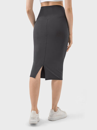 Dark Slate Gray Slit Wrap Active Skirt activewear