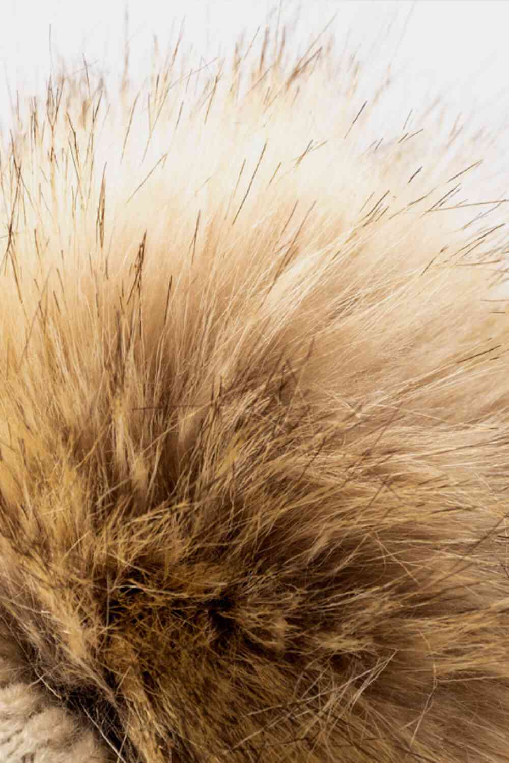 Wheat Leopard Pom-Pom Cuffed Beanie Winter Accessories