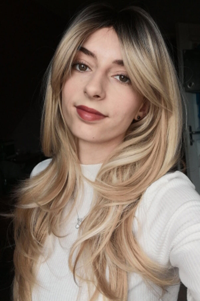 Rosy Brown Mid-Length Wave Synthetic Wigs 24'' Wigs