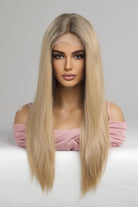 Gray Certified Steppa 13*2" Lace Front Wigs Synthetic Long Straight 24'' 150% Density- Blonde Wigs