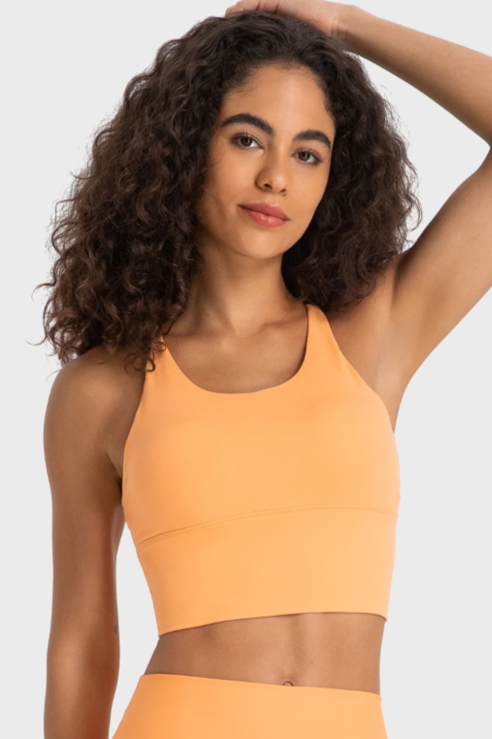 Dark Salmon Sugar and Spice Crisscross Back Ladder Detail Sports Bra activewear