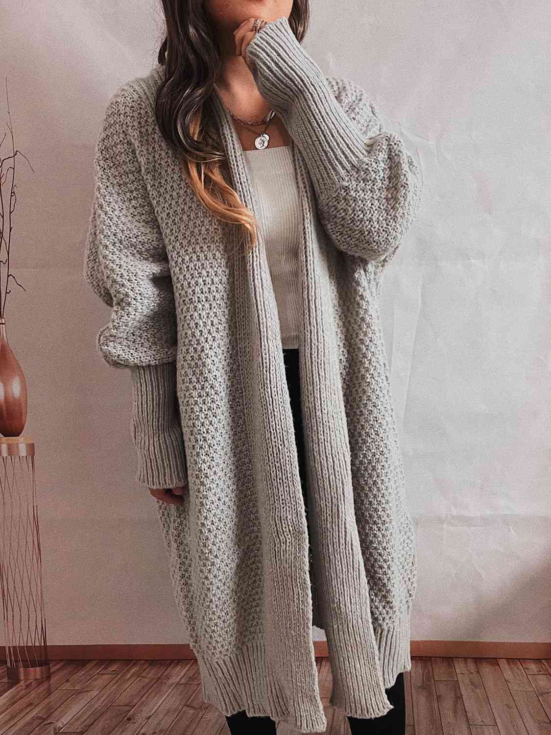 Rosy Brown Open Front Longline Cardigan Holiday