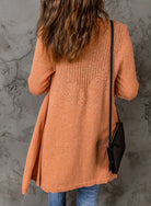 Dim Gray I'ma Remind You Ribbed Open Front Cardigan Outerwear