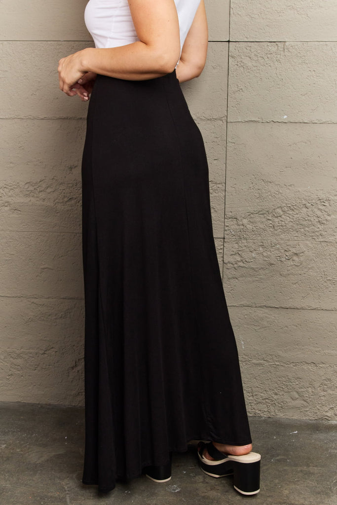 Dark Slate Gray Culture Code For The Day Full Size Flare Maxi Skirt in Black Clothing